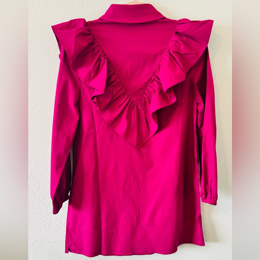 SSY The Finley‎ Ruffle Dress in Magenta SZ SM - Picture 6 of 7